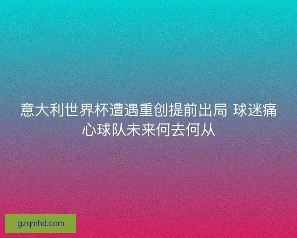 意大利世界杯遭遇重创提前出局 球迷痛心球队未来何去何从