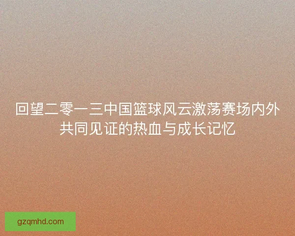 回望二零一三中国篮球风云激荡赛场内外共同见证的热血与成长记忆